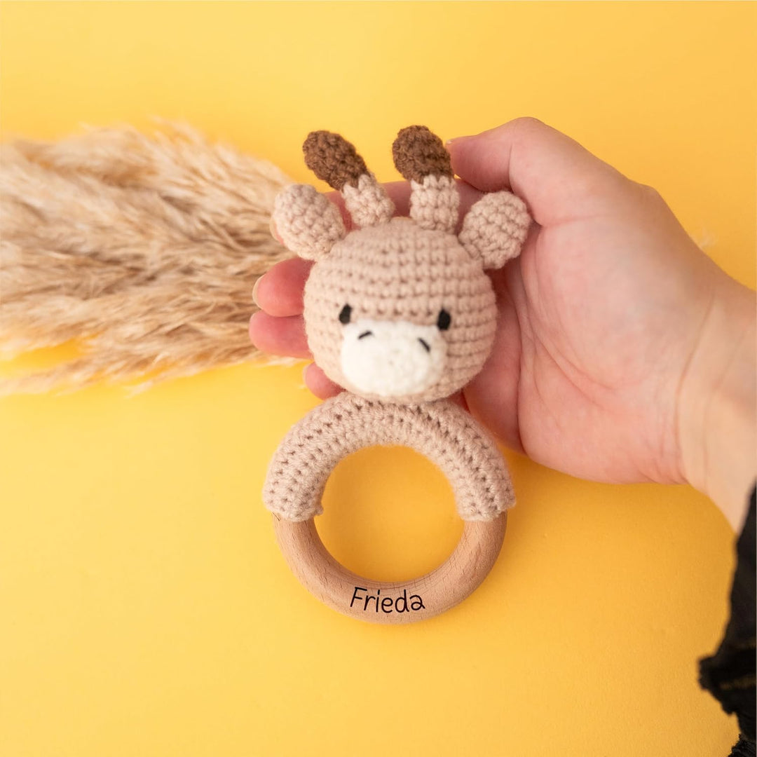Bärenfreunde® - Personalisierter Beissring Baby - Niedlicher Greifling für Baby's ab 0 Monate - Baby