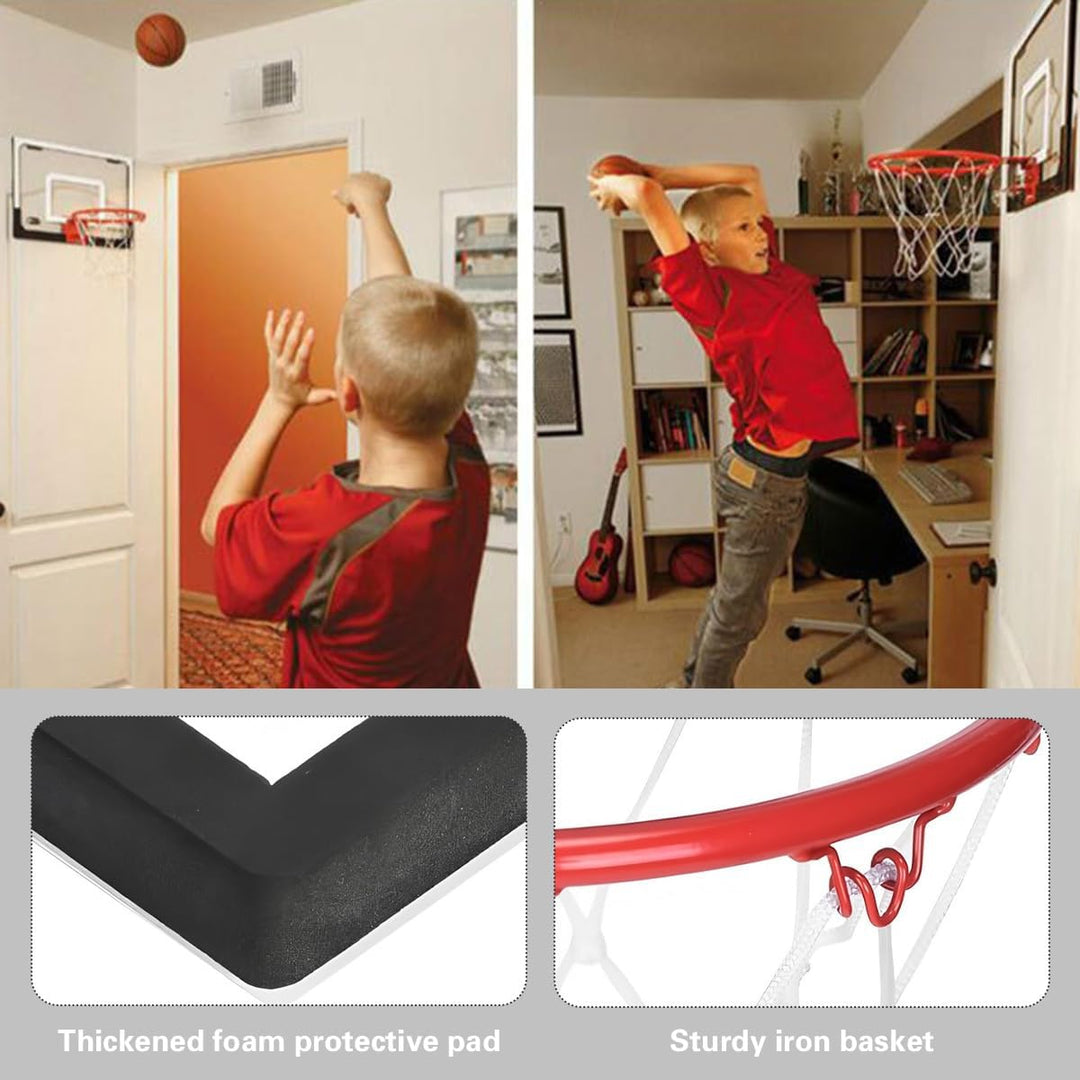 Mini Basketballkorb Indoor Kinder, 40x30cm Basketballkorb Zimmer mit 4 Ball Pumpe, Basketballkorbs t