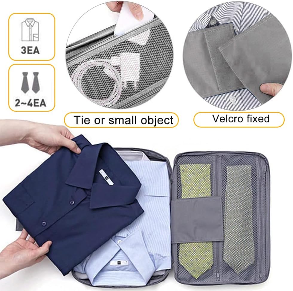 Hemdentasche für Koffer, Hemden Packtasche Portable Hemd Reisetasche Anti Falte Hemdtasche Knitterfr