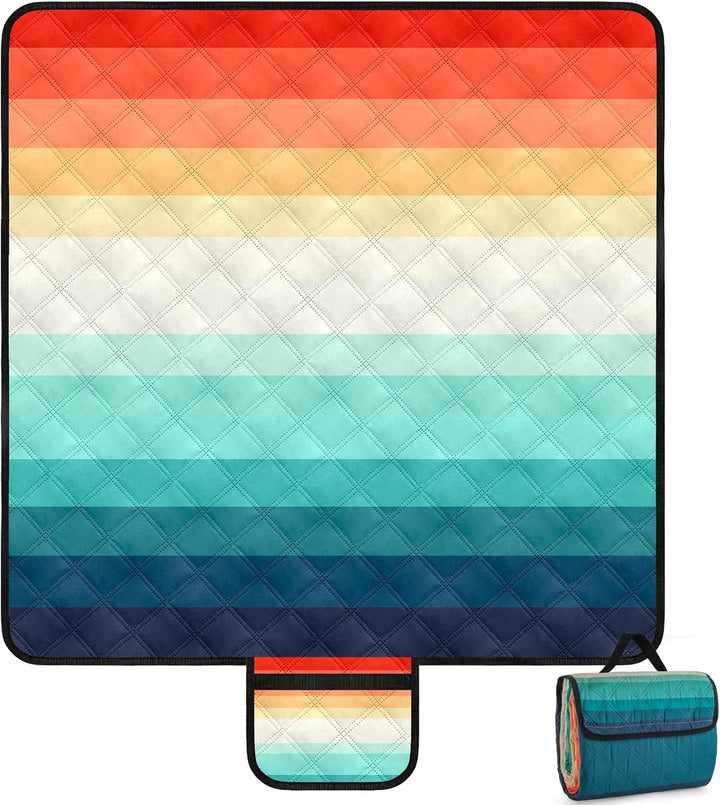 Picknickdecken, 200x200cm Extra GrossE Waschbare Picknickdecke, Faltbare Strandmatte Mit Tragegurt,