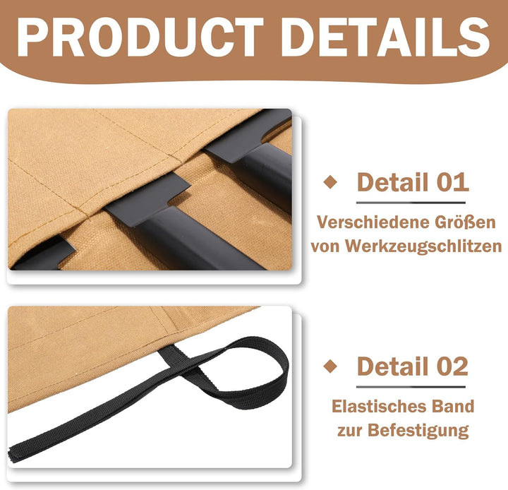 Professionelle Kochmesserrolle, Aufbewahrungstasche für Küchenmesser, gewachstes Segeltuch, Mehrzwec