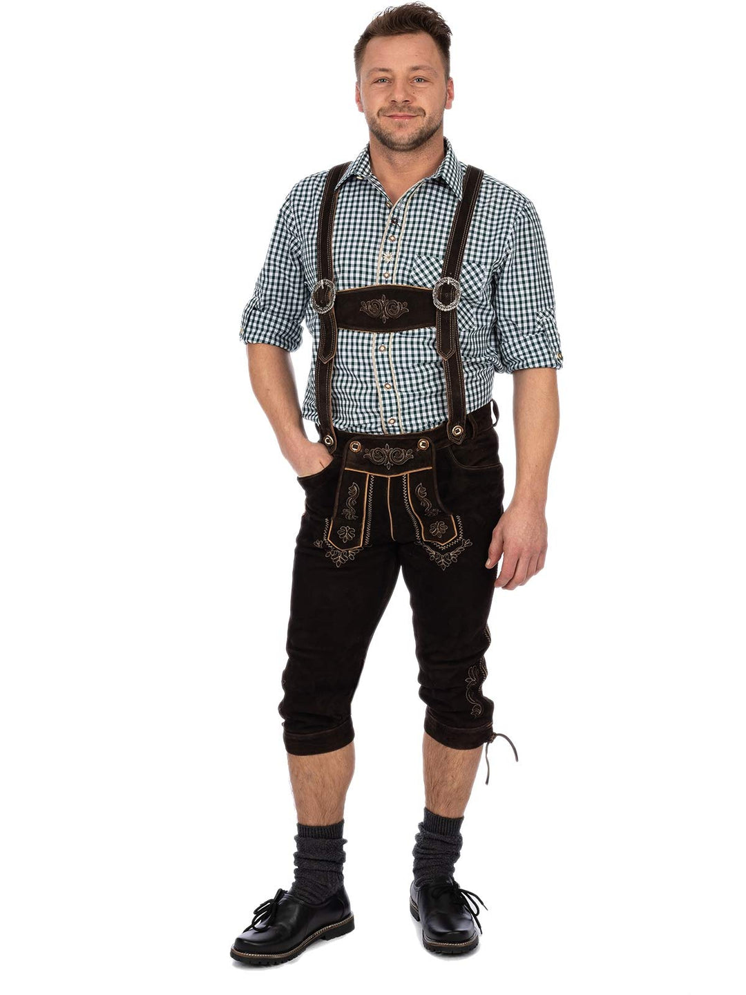 Maddox Herren Lederhose KORBINIAN-HT 46 Braun, 46 Braun
