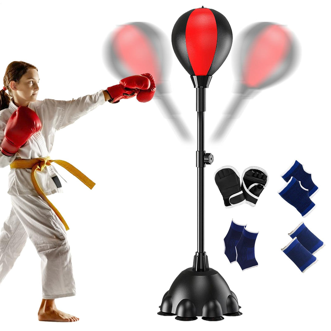 Reflex -Bag -Boxen, Stehende Speed Bag | Höhenverstellbare Geschwindigkeitsball mit Ständer,Reakti