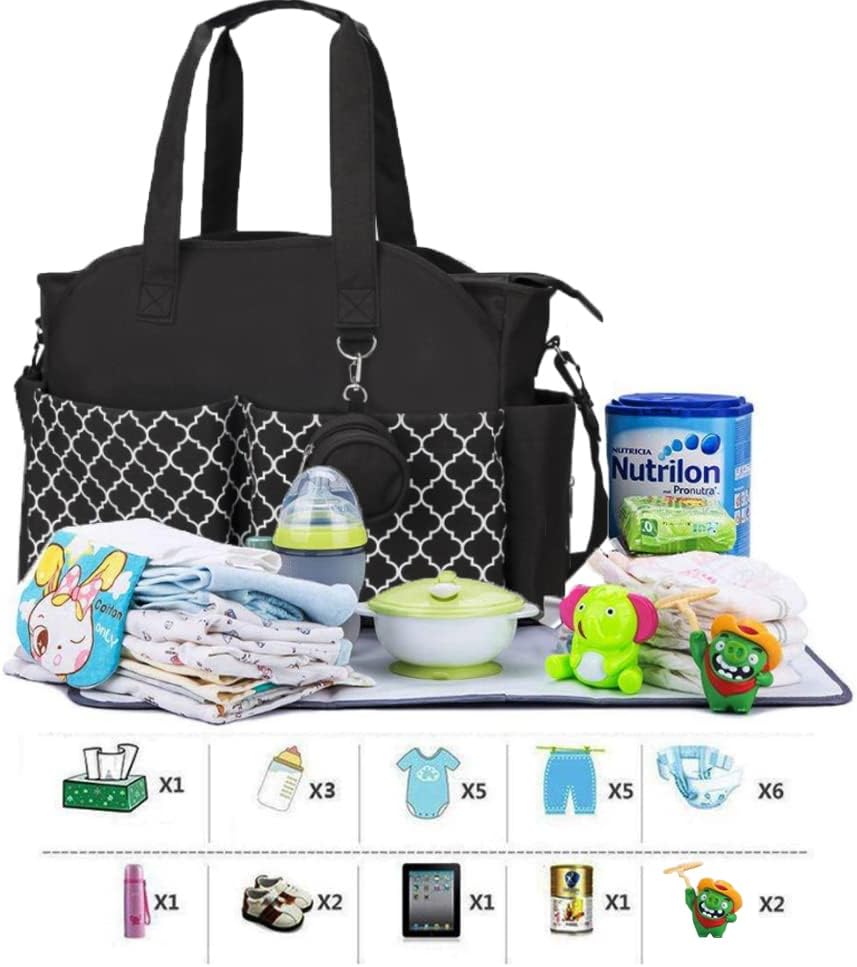 Wickeltasche Tote Baby Wickeltasche Grosse Babytaschen für Mama mit Wickelstation Multifunktions Rei
