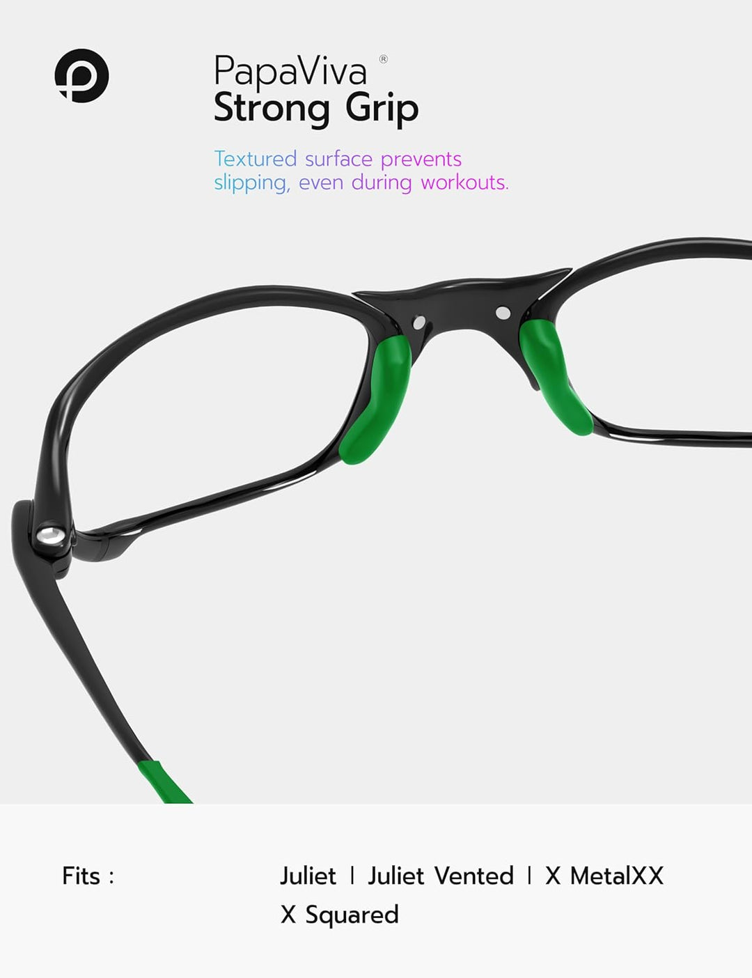 PapaViva Ersatzlinsen & Gummi-Kits für for Oakley Jawbone Vented Dark Green, Dark Green