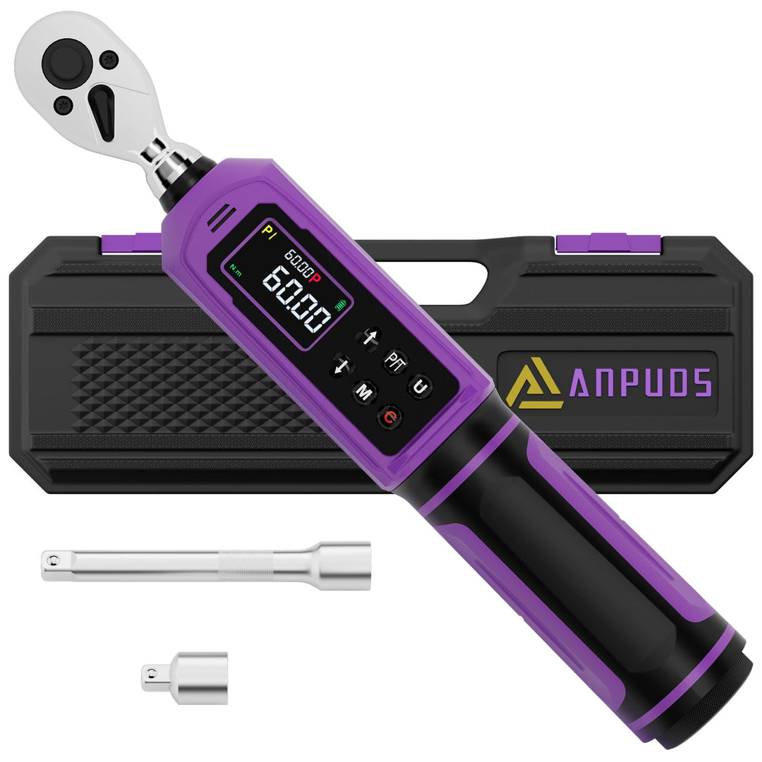 ANPUDS Digitaler Drehmomentschlüssel 3/8 Zoll, 0.9-60Nm Drehmomentschlüssel Fahrrad, Drehmomentschlü