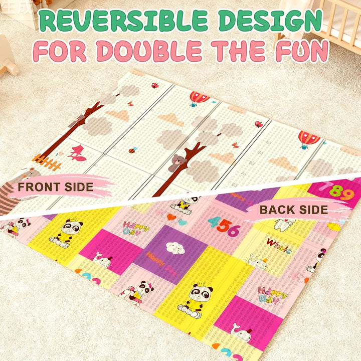 Soontrans Krabbelmatte Baby, Spielmatte Baby Faltbar, 200x180x1cm, Play Mat for Babies Doppelseitige