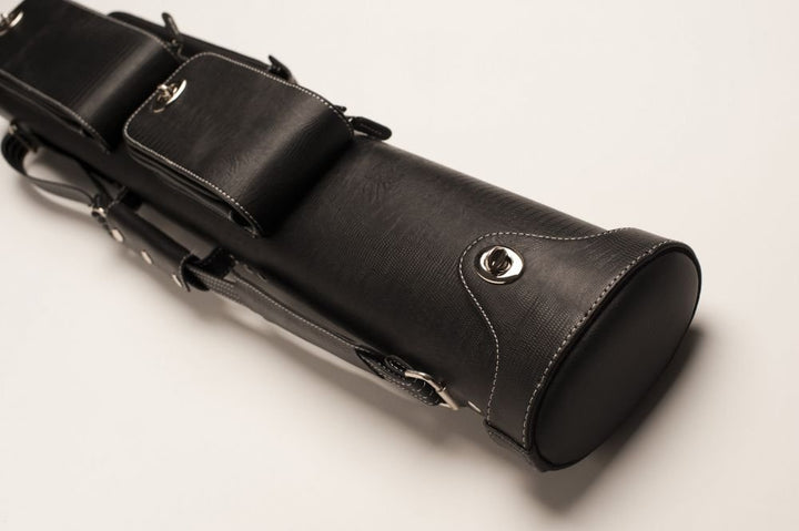 CUEL Billard-Köcher „Hustler Black 2/4“ für Pool-Billard-Queues, schwarz, aus feinem Kunstleder, mit