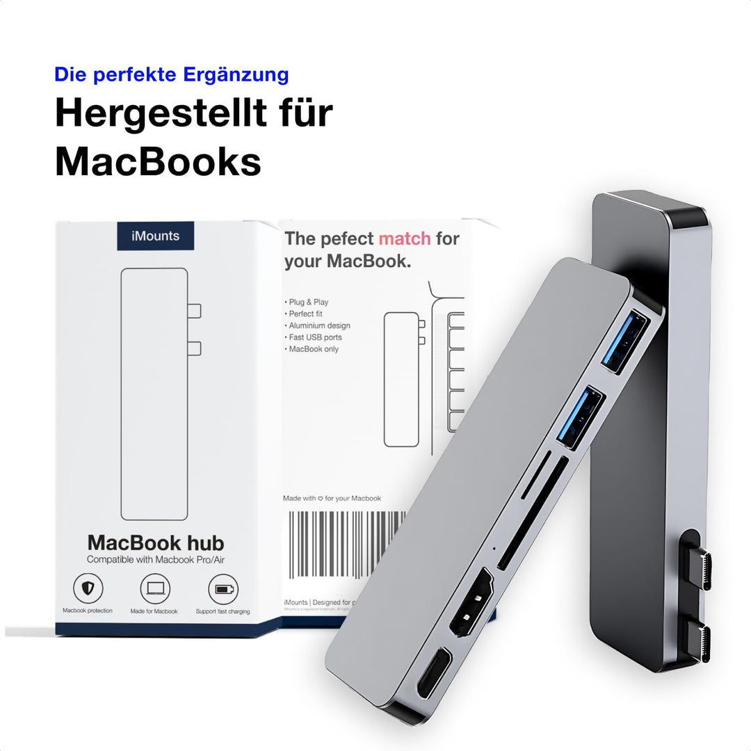 MacBook USB-C Hub – HDMI, SD-Kartenleser, USB 3.0, Thunderbolt, kompatibel mit MacBook Pro und MacBo