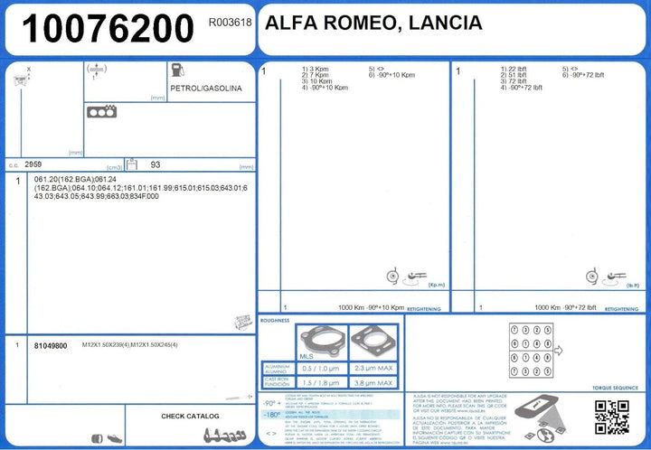 Ajusa 10076200 Dichtung, Zylinderkopf