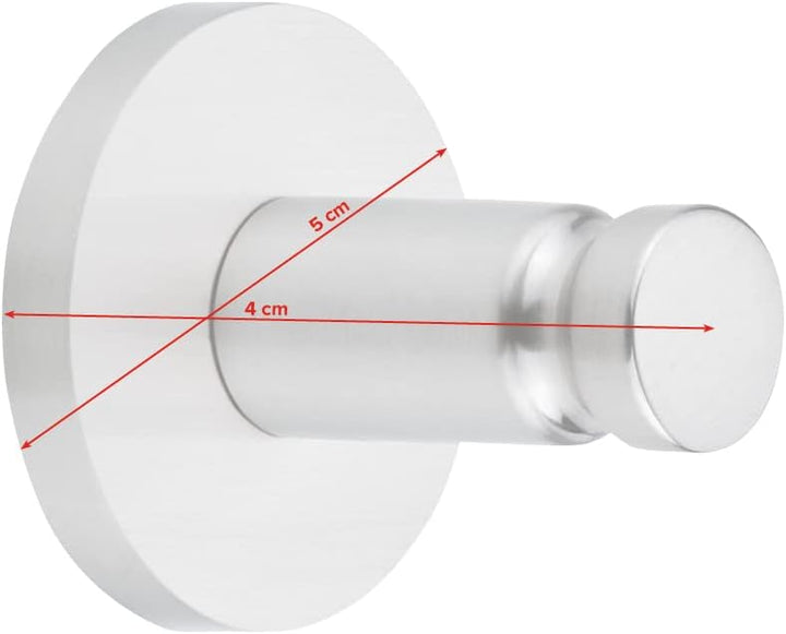 tesa Moon Klebehaken, verchromt, runde Form - Bad-Haken zur Wandbefestigung ohne Bohren, inkl. Klebe