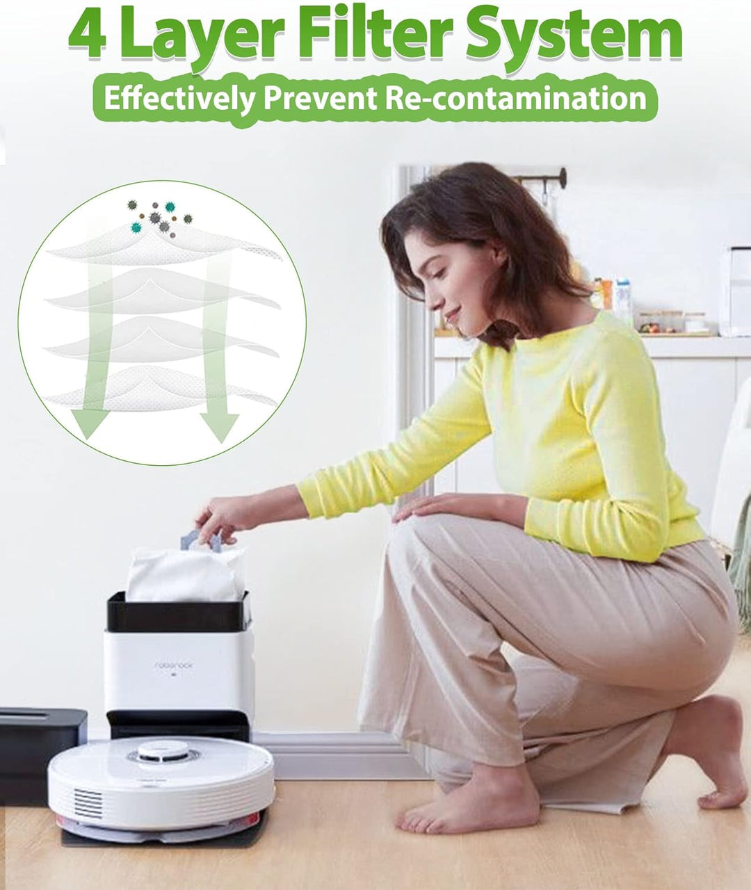 KGC 10 Stück Staubbeutel für Roborock S8+/ S8 Pro Ultra/ S7/ S7 MaxV Ultra/ S7 Pro Ultra/ Q7+/ Q7 Ma