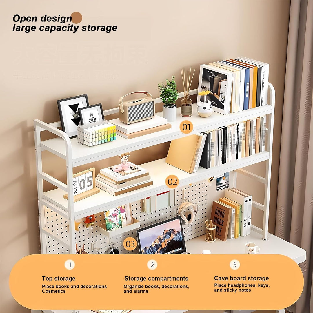 FPIGSHS Desk Countertop shelf, Regierbare Mehrschicht-Speicherungsschale, Schreibtischschränke, mult