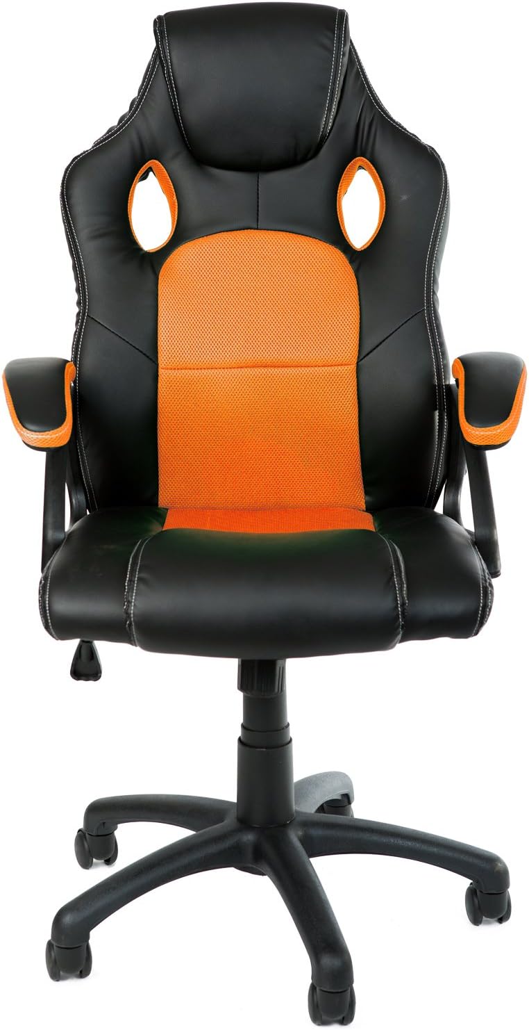 Gamer Stuhl Gaming Schreibtischstuhl Chefsessel Bürostuhl Ergonomisch, Orange, 9 Farbvarianten, gepo