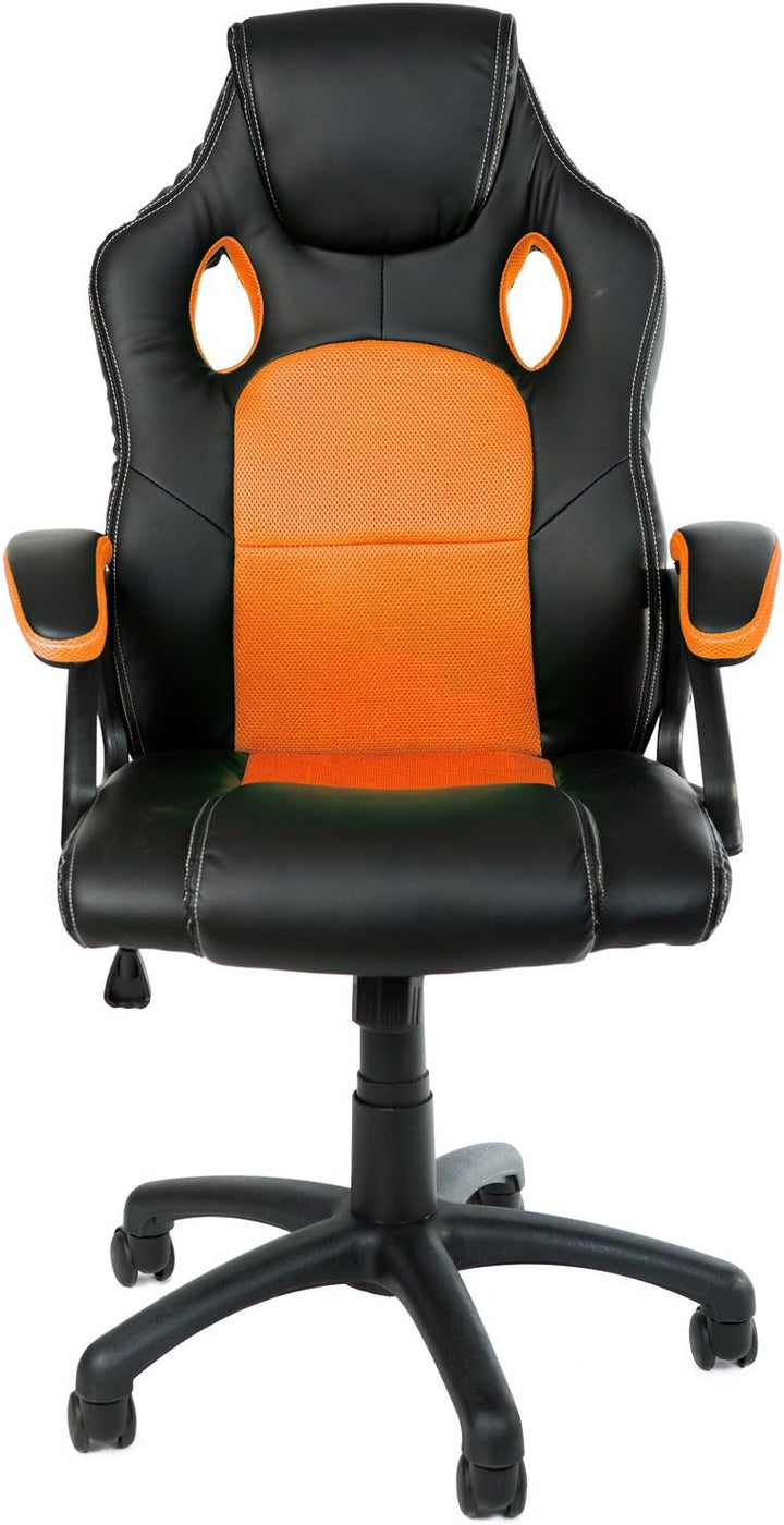 Gamer Stuhl Gaming Schreibtischstuhl Chefsessel Bürostuhl Ergonomisch, Orange, 9 Farbvarianten, gepo