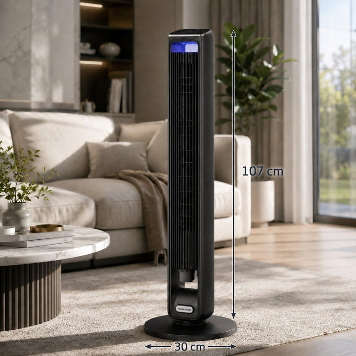 KALORIK Turmventilator VT2200 107cm Leise, 2-in-1 Standventilator mit Aroma-Box, 55W starker Wind 6m