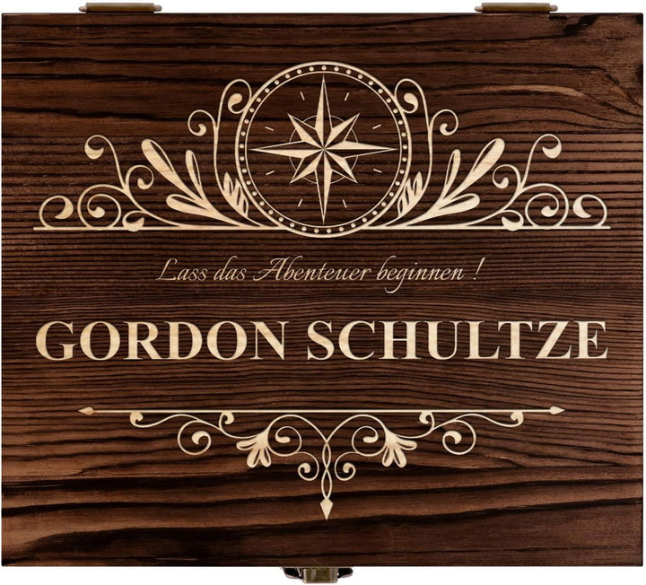 Maverton Whisky Steine Set - in Holzbox mit Gravur - 8 Granit Eiswürfel & 2 Whisky Gläser - wiederve