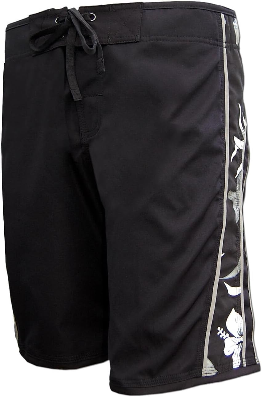 SEESTERN Herren Microstrech Boardshorts Surfshorts Boardshort Badehorts XS-3XL /2343 3XL Schwarz, 3X