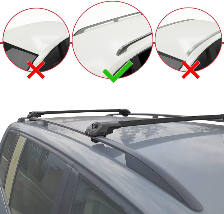 acpar Kompatibel mit Dacia Jogger 2021-2023 Relingträger ACE-1 Dachträger Gepackträger SCHWARZ