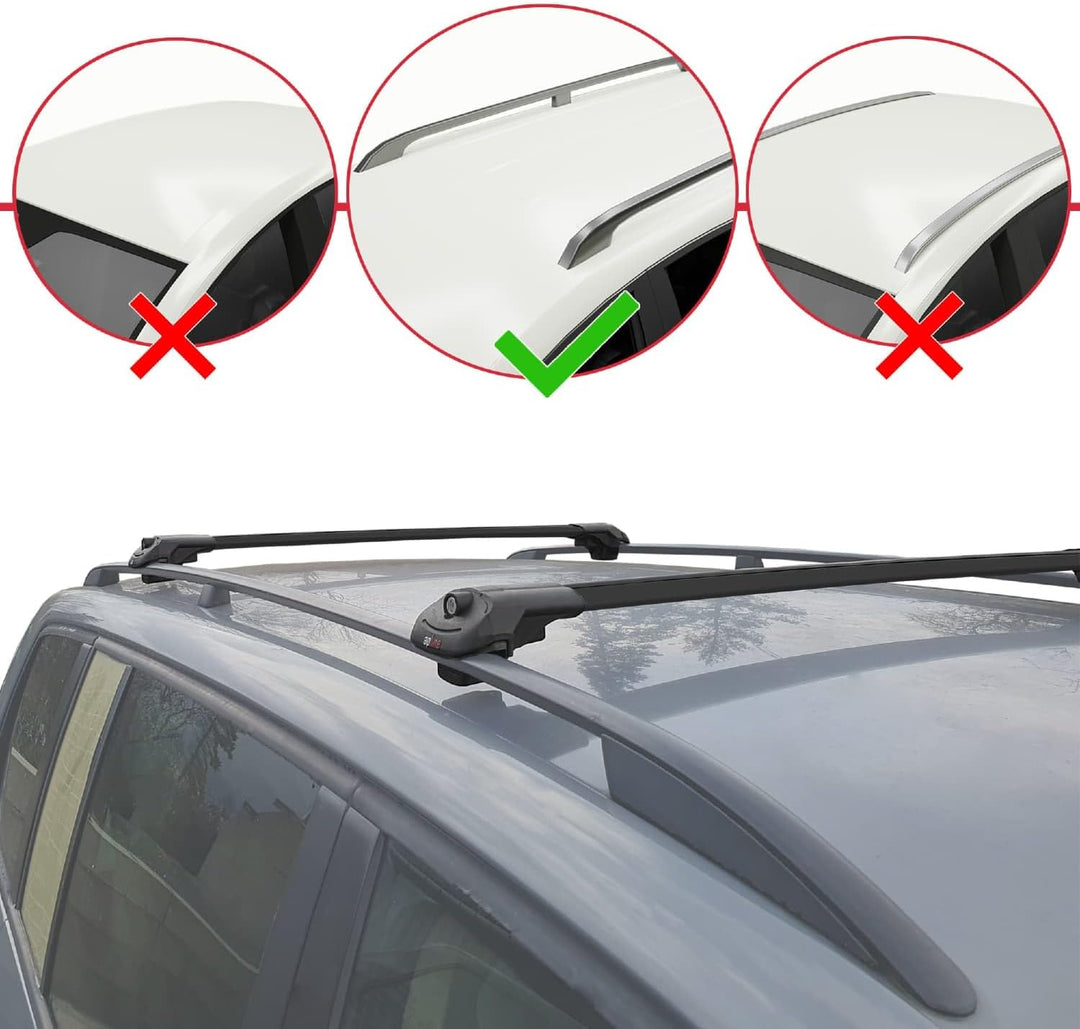 Apline Kompatibel mit Cupra Formentor 2020-2024 Relingträger ACE-1 Dachträger Gepackträger SCHWARZ