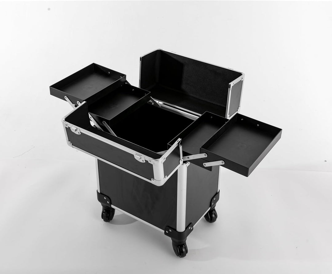 Professioneller Schminkkoffer Rollkoffer Grosser Kosmetikkoffer Trolley 34 * 24 * 41cm Multifunktion