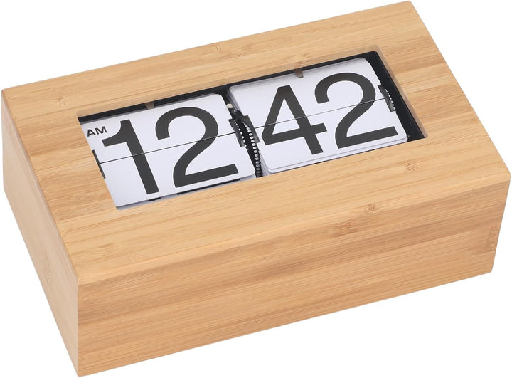 Vintage Auto Flip Uhr, Retro Schreibtisch Tischuhr mit Grossen Zahlen, Moderne, Minimalistische Digi