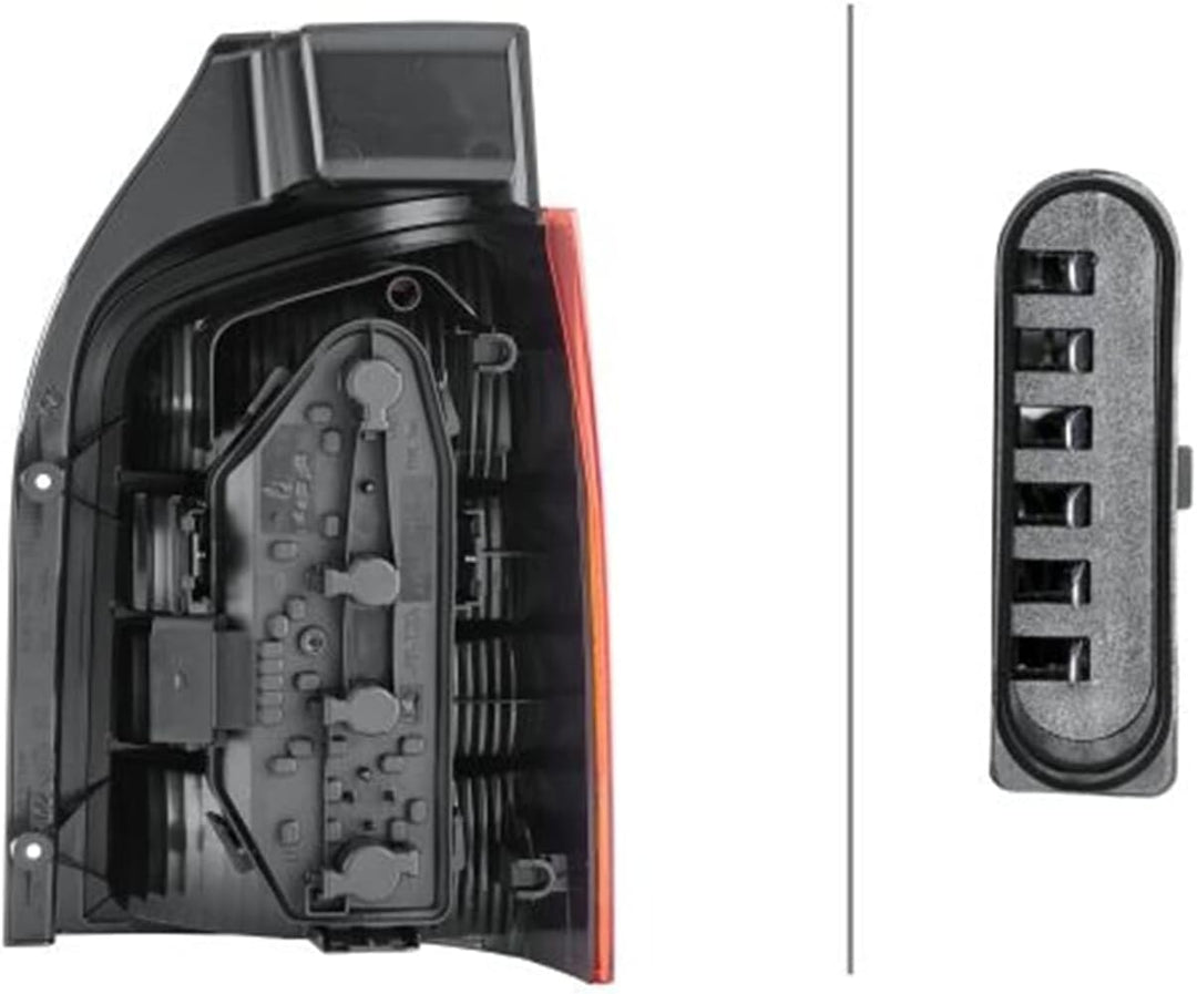 HELLA 2SK 008 579-131 Heckleuchte - Glühlampe - glasklar/rot - links - für u.a. VW T5 (7HB,7HJ,7EB,7