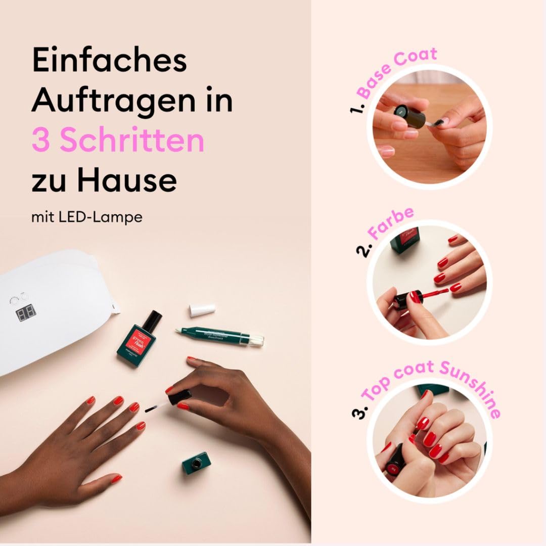 Manucurist Green Flash™ Rot Swchartz Gel Nagellack Hollyhock - Hema Free UV Lack, 12-Free Lack, Bio-