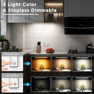 SOAIY LED dimmbare Unterbauleuchte 60CM Küche Lampe 4500mAh wiederaufladbar Schrankbeleuchtung mit B