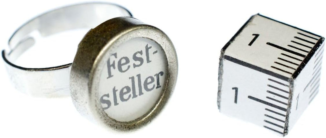 Miniblings Ring Feststeller Schreibmaschinentaste Vintage Upcycling weiss - Handmade Modeschmuck I F
