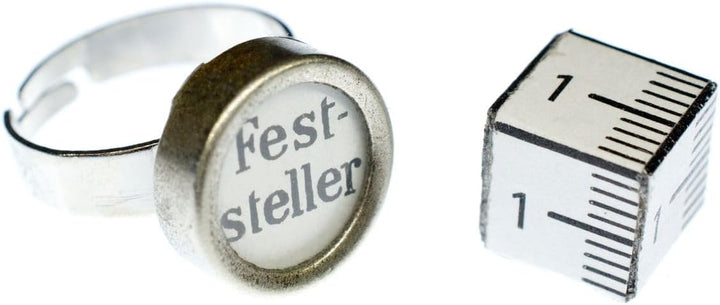 Miniblings Ring Feststeller Schreibmaschinentaste Vintage Upcycling weiss - Handmade Modeschmuck I F