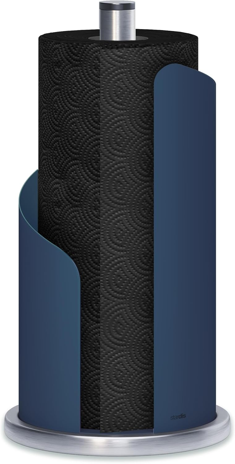 Design Küchenrollenhalter Edelstahl matt H 30 Ø15 cm Rollenhalter Papierrollenhalter für Küchenrolle