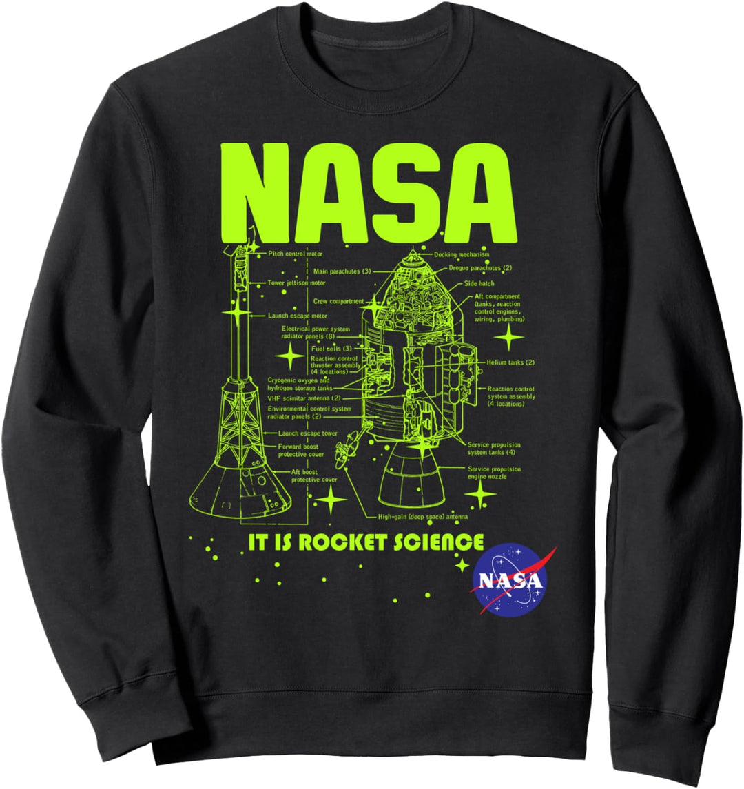 NASA Rocket Science Apollo Blueprint Poster Sweatshirt