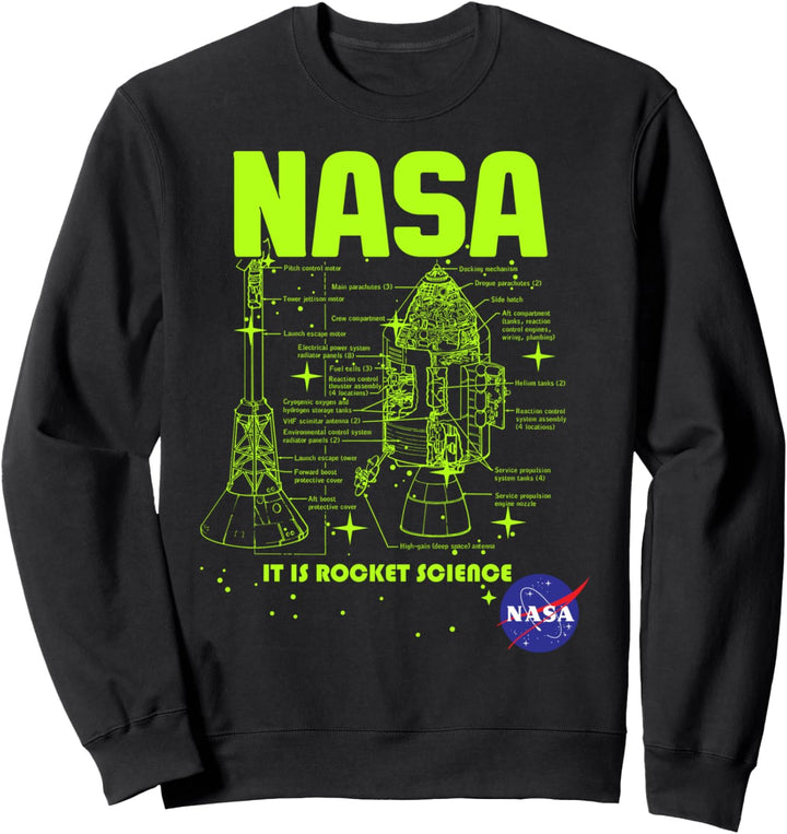 NASA Rocket Science Apollo Blueprint Poster Sweatshirt