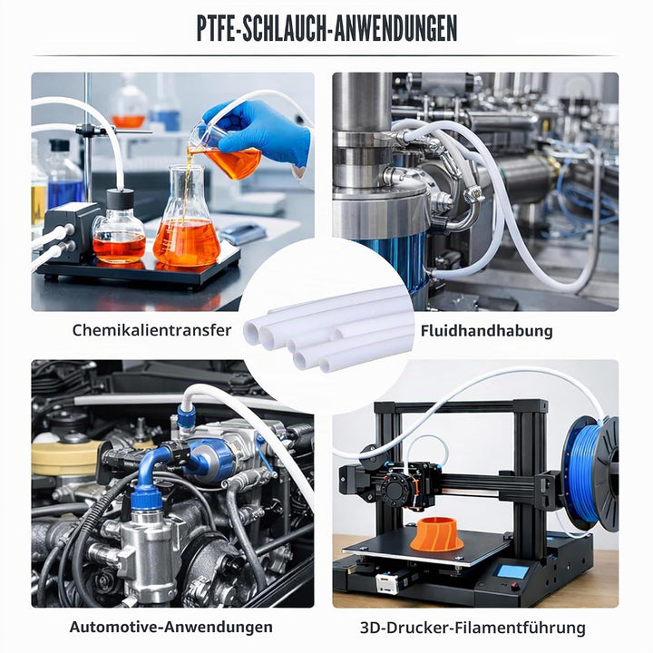 TEN-HIGH 5m PTFE Schlauch Transparenter Teflonschlauch, 5m *6 * 8 mm mm hitzebeständig ölbeständig L