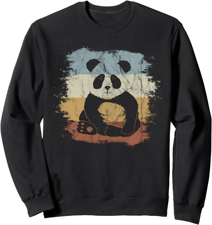 Funky Vintage Style Süsser 80er Retro Panda Bär Sweatshirt