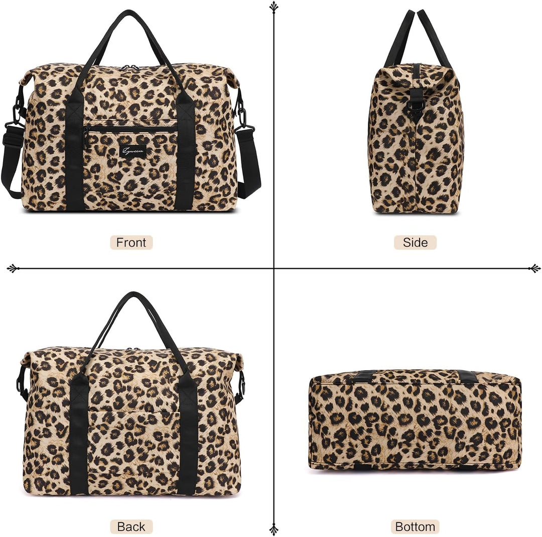 Sporttasche mit Leopardenmuster für Reisen, Faltbare Handgepäcktasche, kleine/mittlere Wochenendtasc