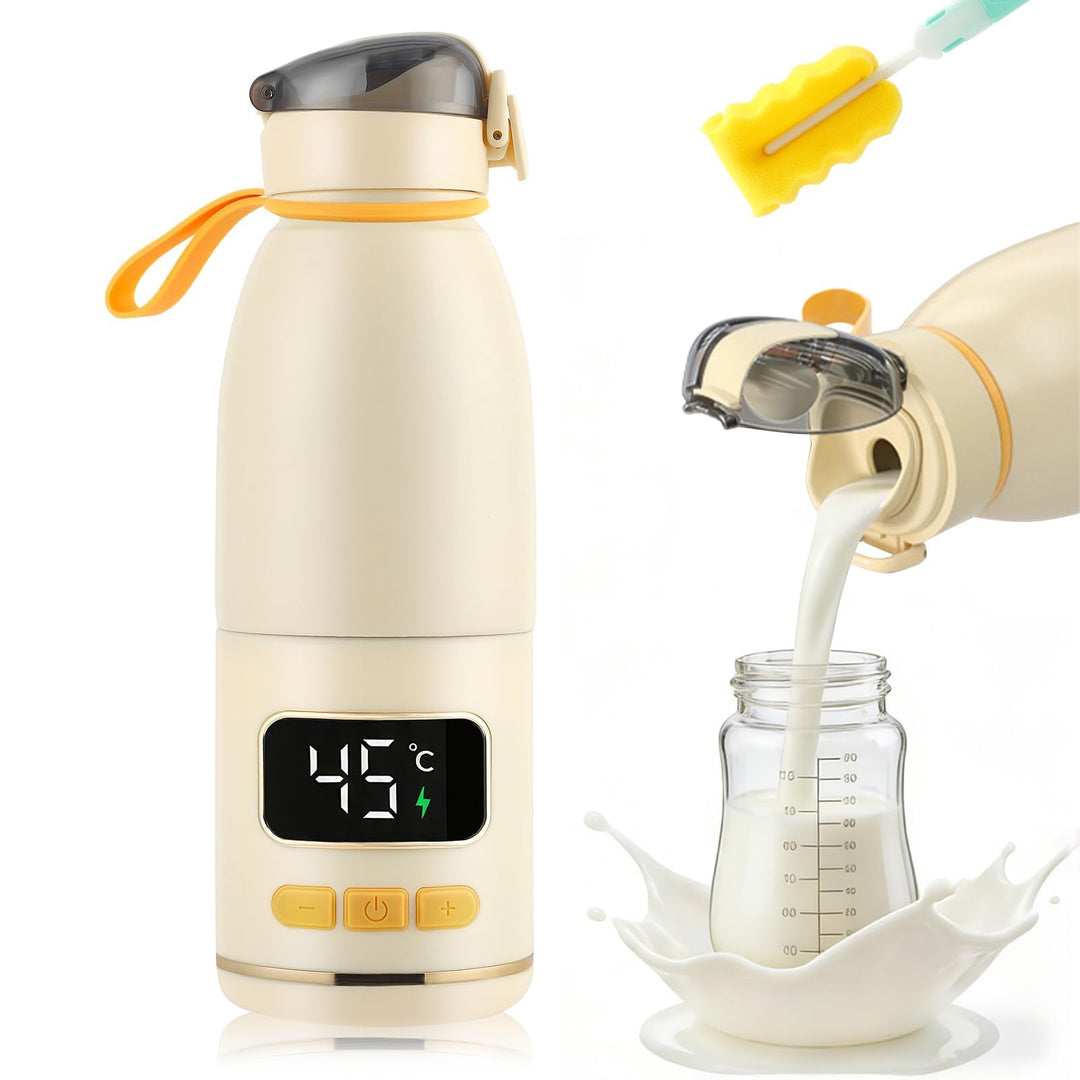 Flaschenwärmer Baby Unterwegs, Tragbarer Flaschenwärmer Baby Mit Bürste Für Unterwegs, 450ml 15000ma