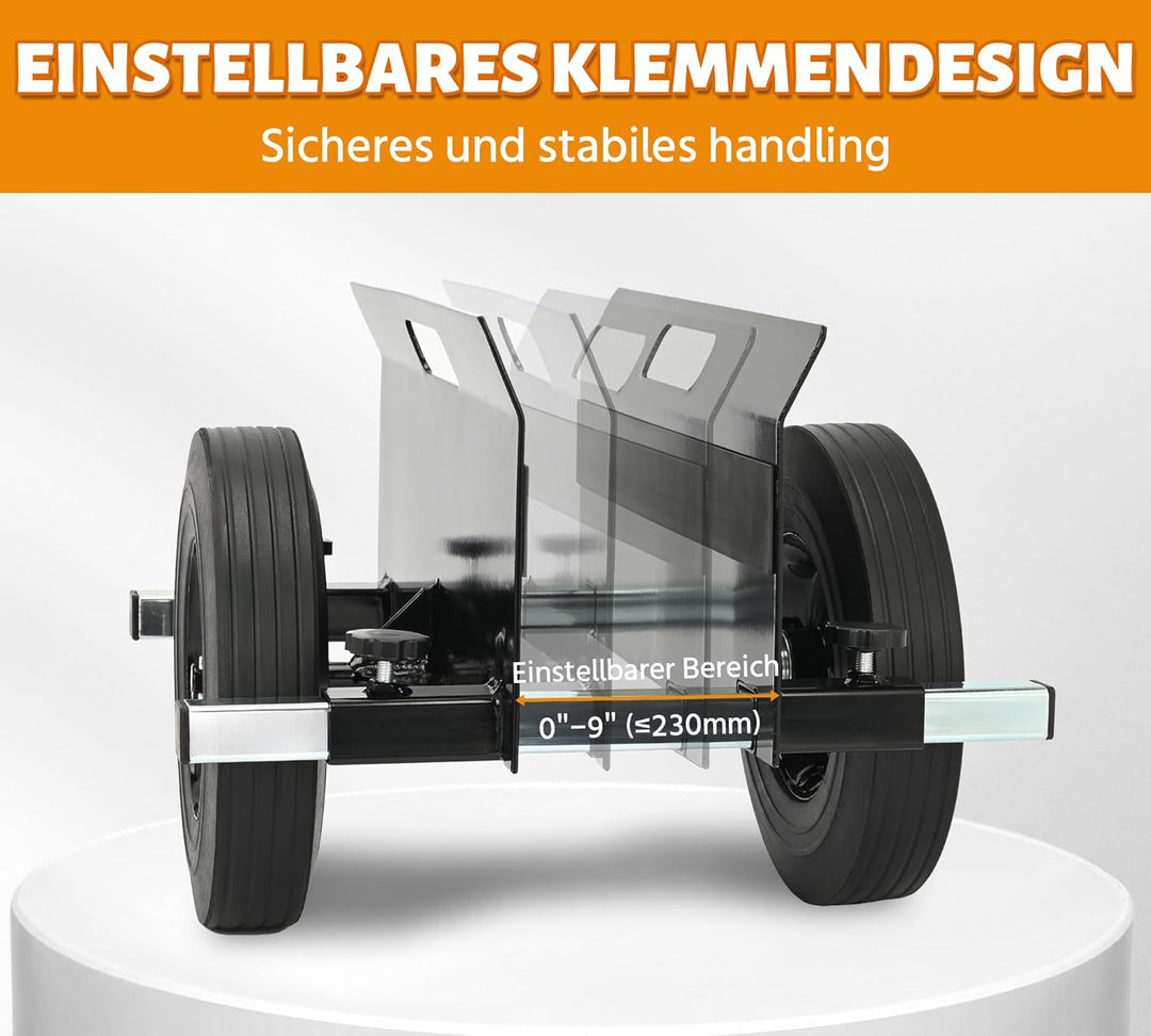 bimiti Schwerlast Plattenwagen bis 200kg mit 2 Vollgummirädern | Klemmbreite 0–23cm / 0–9,05in, geei