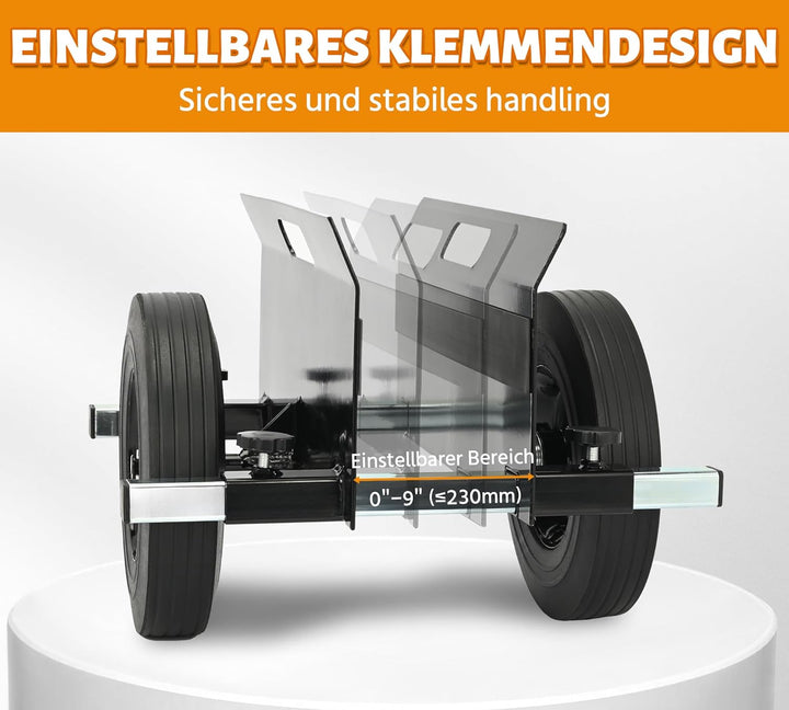 bimiti Schwerlast Plattenwagen bis 200kg mit 2 Vollgummirädern | Klemmbreite 0–23cm / 0–9,05in, geei
