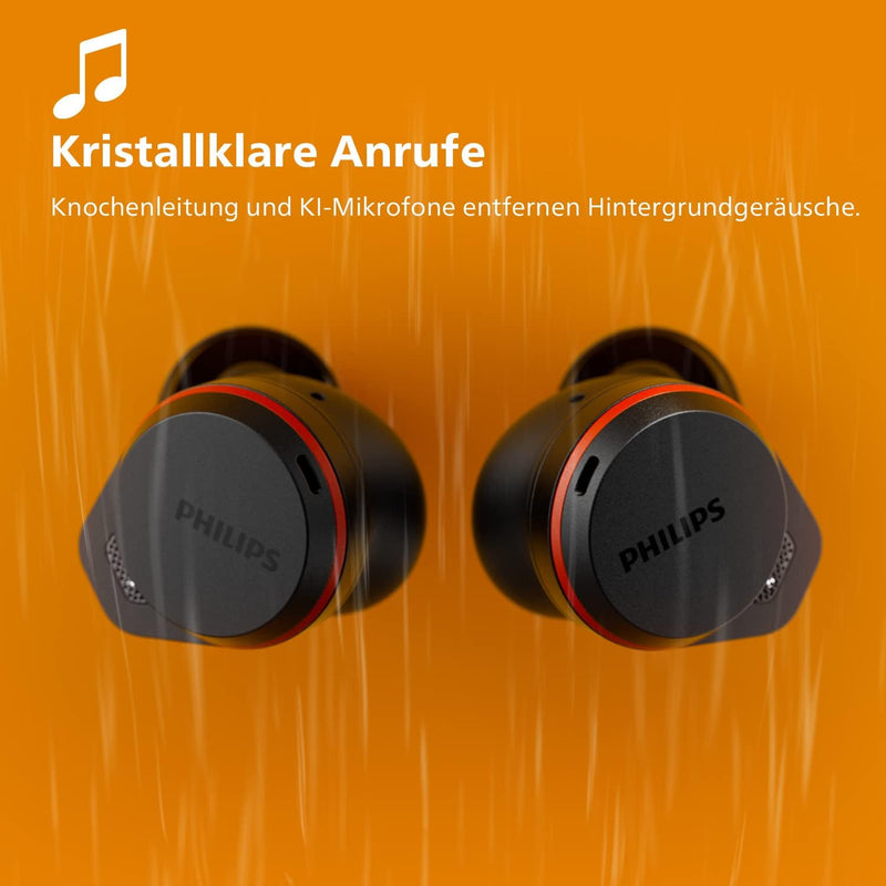 Philips Audio TAA7507BK/00 True Wireless Sportkopfhörer, Premium-Sound, Noise Cancelling Pro, krista