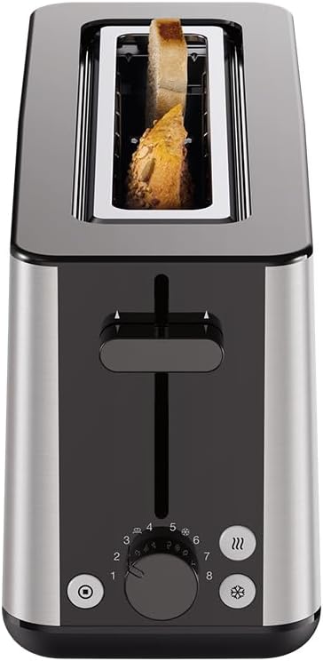 Braun Toaster PurShine HT 1610 BK, 25cm Brot Schlitz, 8 Bräunungsgrade, Aufwärm- & Auftaufunktion, B