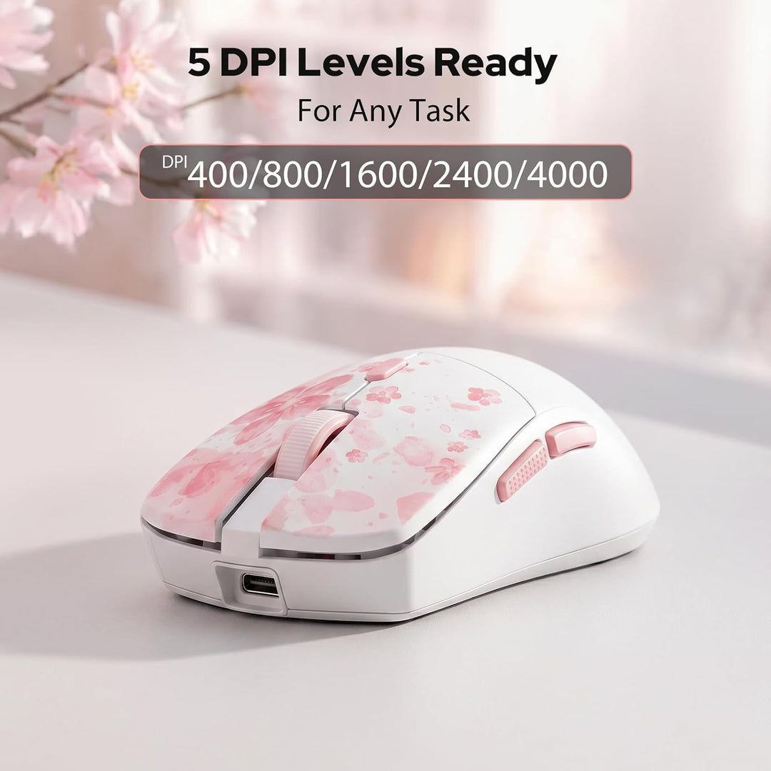 Redragon BS7552 Kabelloses Set 98 Tasten Flachmechanik 4000 DPI Sakura-Rosa