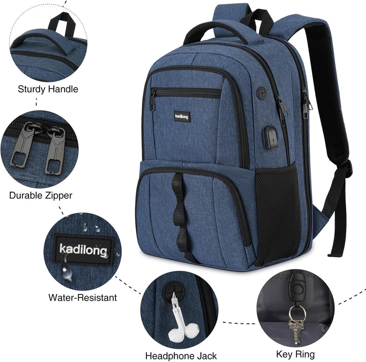 Rucksack Herren Gross Laptop Rucksack,Schulrucksack Jungen Teenager Laptoptasche mit USB Ladeanschlu