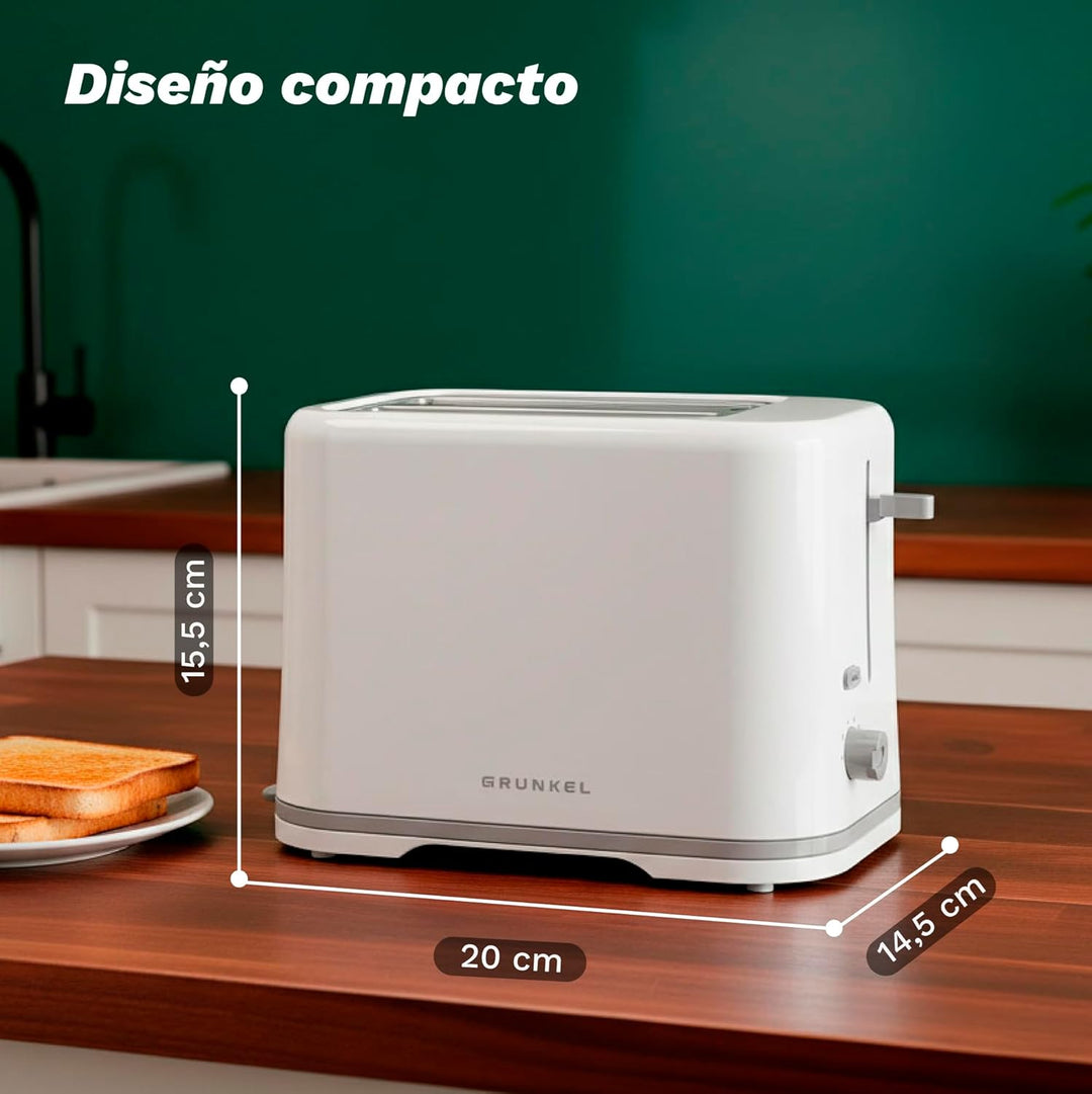 Grunkel - TSB-EASYTOAST - Double slot toaster with electronic 6-stage browning control - Shut-off fu