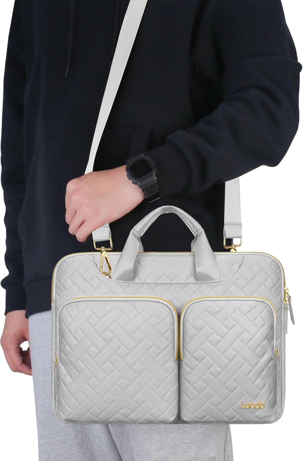 Lacdo 360° Rundumschutz Laptop Schultertasche Hülle für Acer HP Dell ASUS Laptop 15-15.6 Zoll, Acer