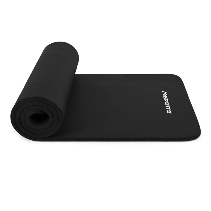 MSPORTS Gymnastikmatte Studio 183 x 61 x 1,0 oder 1,5 cm | inkl. Übungsposter und Tragegurte | Hautf