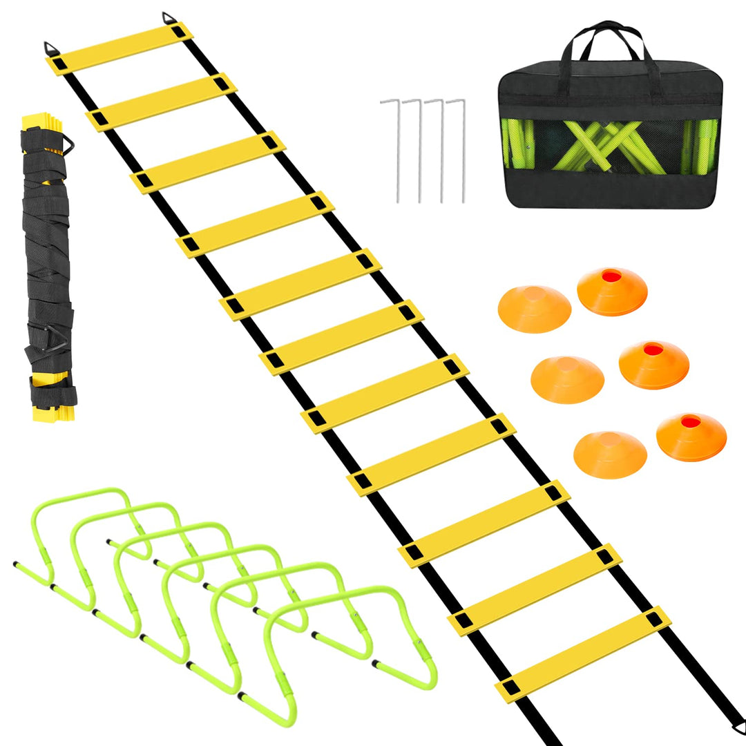 Vigevee Speed &amp; Agility Training Set Koordinationsleiter, Trainingsset Enthält 1 Agility Leiter, 6