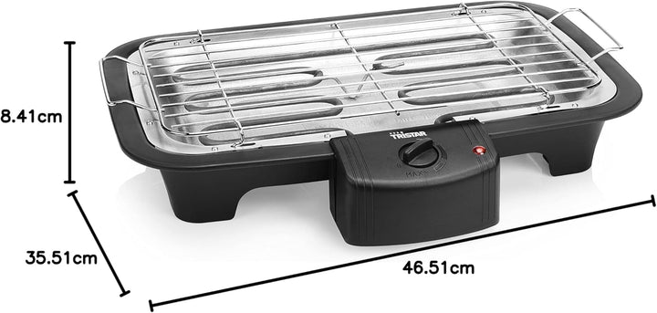 Tristar elektrischer Tisch- und Standgrill - 38x22cm Grillfläche, inkl. Grillrost, regelbare Heizstu