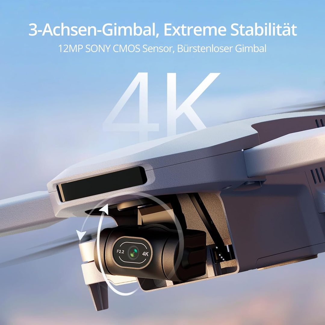 Potensic ATOM 4K GPS Drohne mit 3-Achsen-Gimbal, C0, 6KM FPV Übertragung, Visuelles Folgen/QuickShot